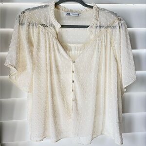 Zara Cream Women's Top